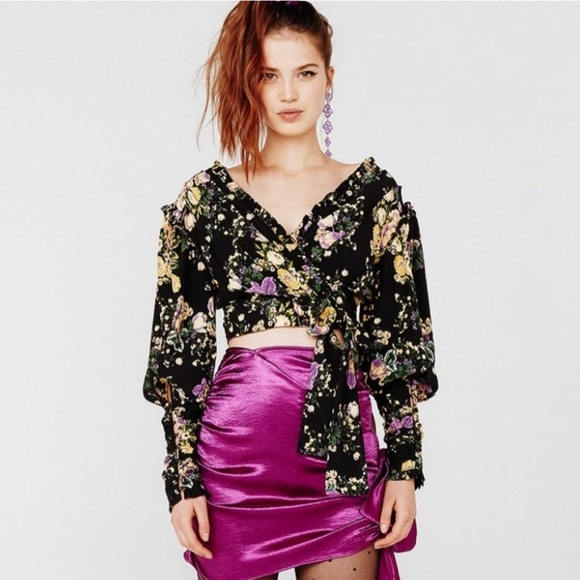 For Love & Lemons Molly wrap crop top EUC - Picture 1 of 8